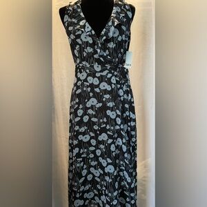 Bar III Black and White Floral Maxi Wrap Dress